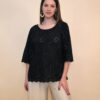 Tunika 40 Avera - cotton lace richelieu - black