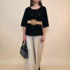 Tunika 40 Avera - cotton lace richelieu - black