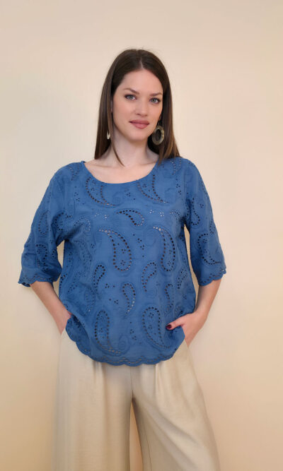 Tunika 40 Avera - cotton lace richelieu - jeans