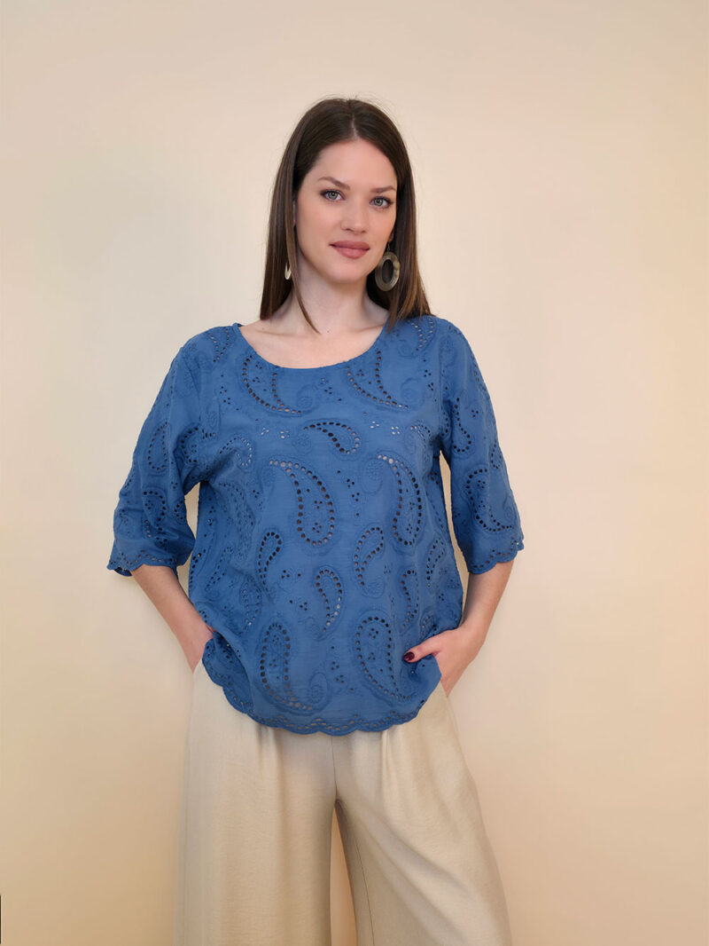Tunika 40 Avera - cotton lace richelieu - jeans
