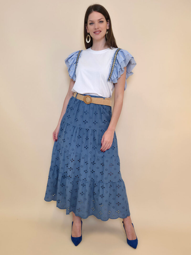 Suknja+remen 54 Smyrna - jeans - Slika 3