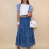Suknja+remen 54 Smyrna - cotton lace richelieu - jeans
