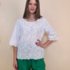 Tunika 40 Avera - cotton lace richelieu - white