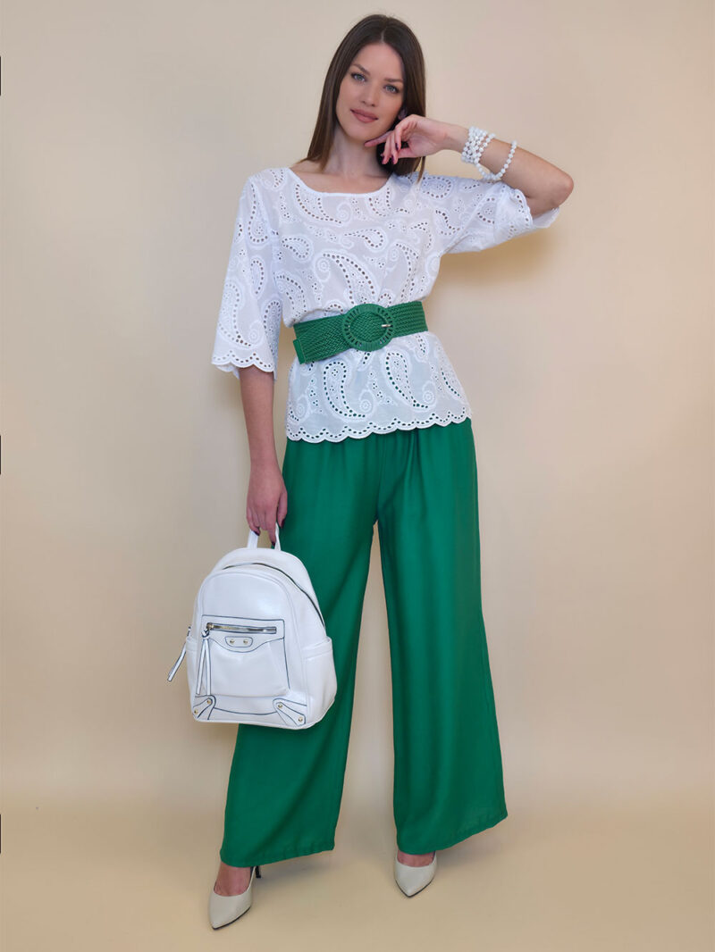 Tunika 40 Avera - cotton lace richelieu - white