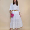 Suknja+remen 54 Smyrna - cotton lace richelieu - white