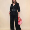 Hlače 48 Milton - cotton lace richelieu - black