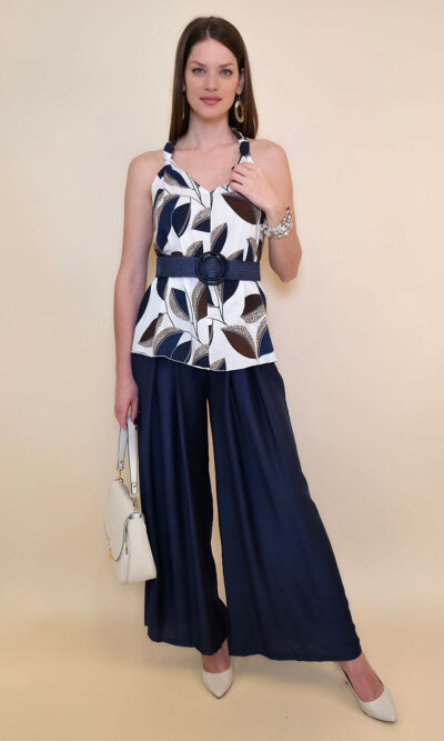 Tunika 39 Socorro - viscose leaves - navy