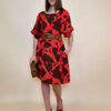 Haljina 36 Harlem - viscose/linen - india red