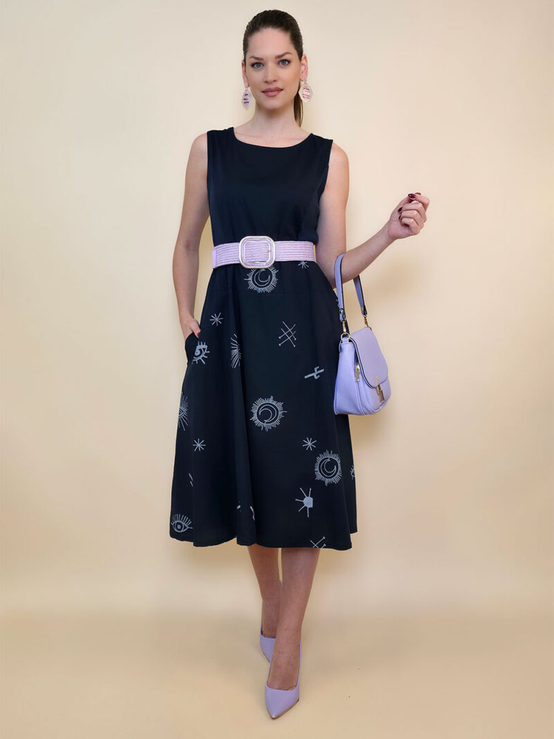 Haljina 40 De Soto - cotton print - navy