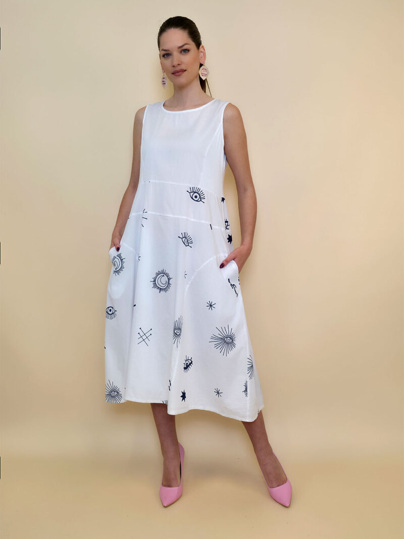 Haljina 40 De Soto - cotton print - white