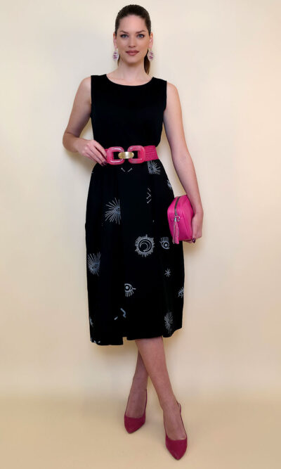 Haljina 40 De Soto - cotton print - black