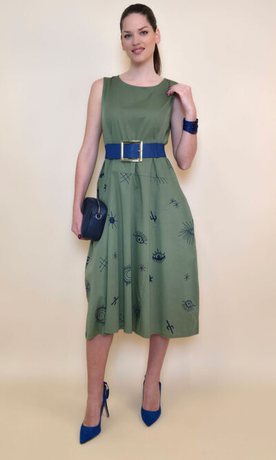 Haljina 40 De Soto - cotton print - military