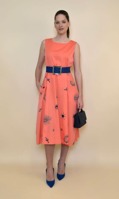 Haljina 40 De Soto - cotton print - coral