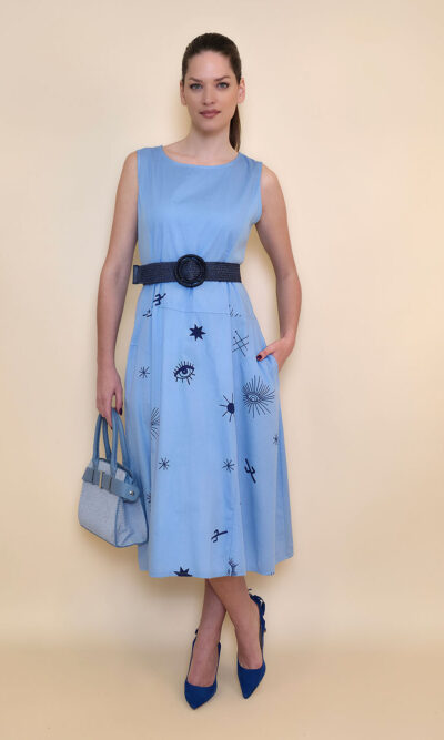 Haljina 40 De Soto - cotton print - sky blue