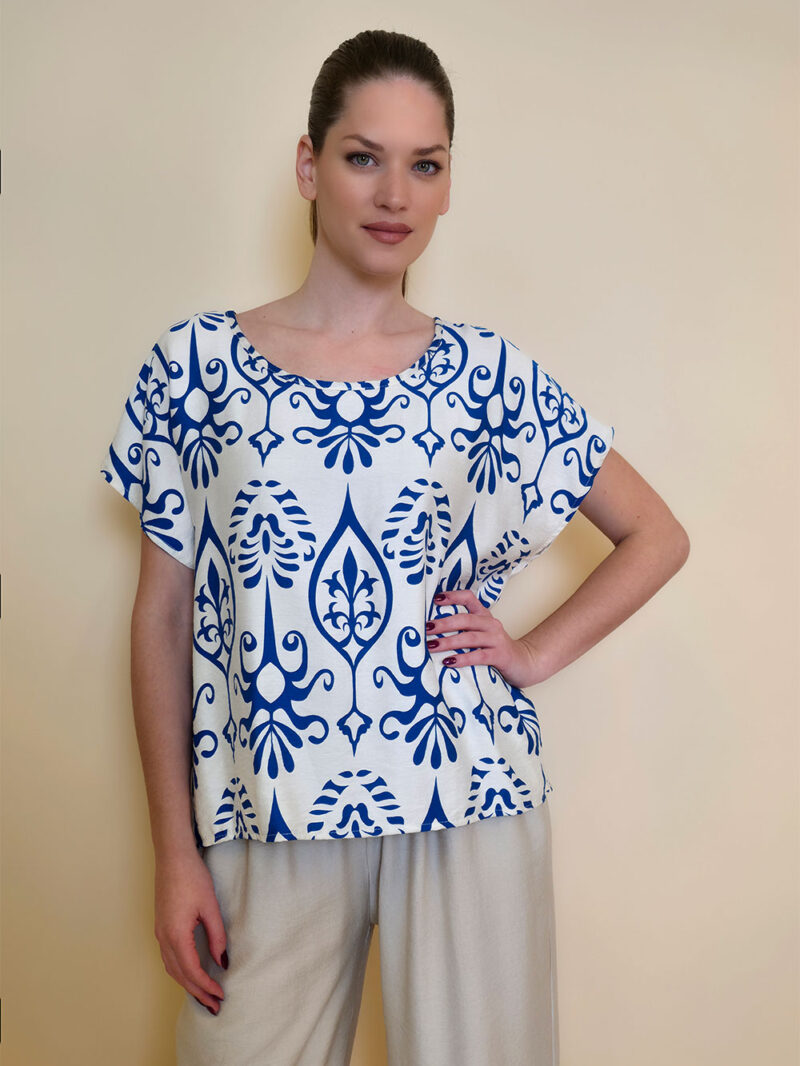 Tunika 40 Avondale - viscose print - royal