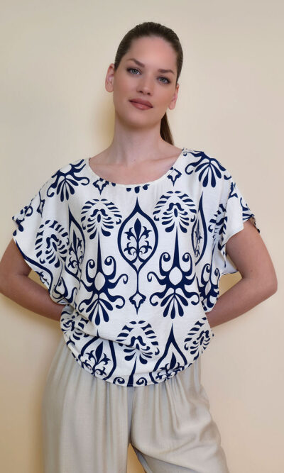 Tunika 40 Avondale - viscose print - navy