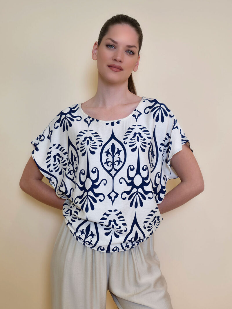 Tunika 40 Avondale - viscose print - navy