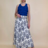 Hlače 48 Claxton - viscose print - royal