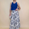 Hlače 48 Claxton - viscose print - royal