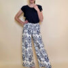 Hlače 40 Morgan - viscose print - navy