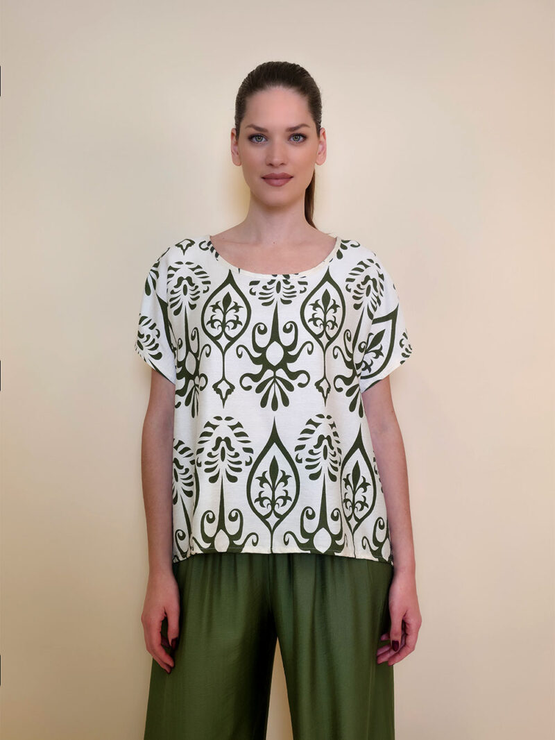 Tunika 40 Avondale - viscose print - military