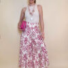 Hlače 48 Claxton - viscose print - fuxia