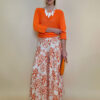 Hlače 48 Claxton - viscose print - orange