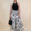 Hlače 48 Claxton - viscose print - black
