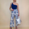 Hlače 40 Larsen - viscose print - royal