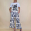 Hlače 40 Larsen - viscose print - navy
