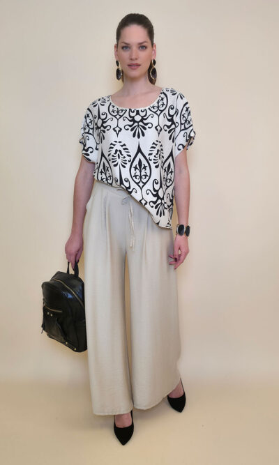 Tunika 40 Avondale - viscose print - black