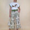 Hlače 40 Larsen - viscose print - military