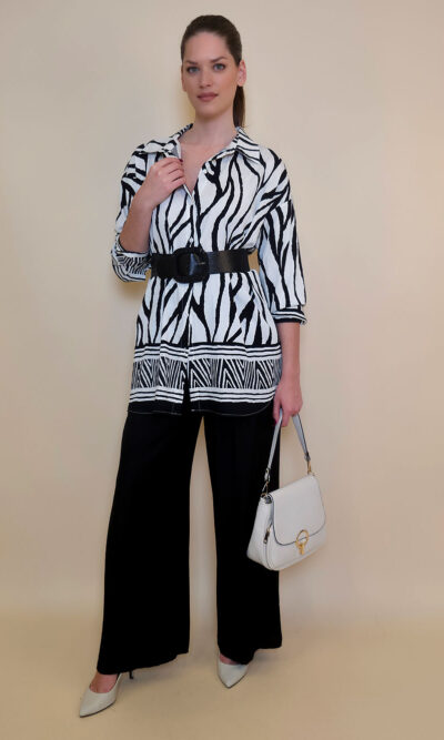 Košulja 54 Lafayette - rayon brazde - black