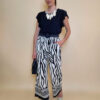 Hlače 45 Logan - rayon brazde - navy