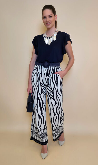 Hlače 45 Logan - rayon brazde - navy