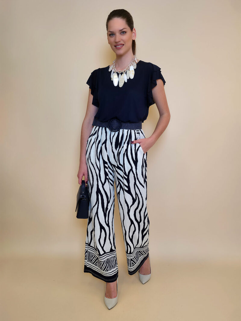 Hlače 45 Logan - rayon brazde - navy