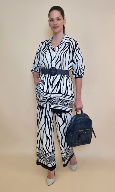 Hlače 45 Logan - rayon brazde - navy