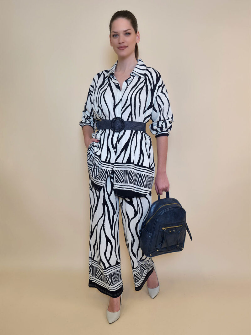 Hlače 45 Logan - rayon brazde - navy