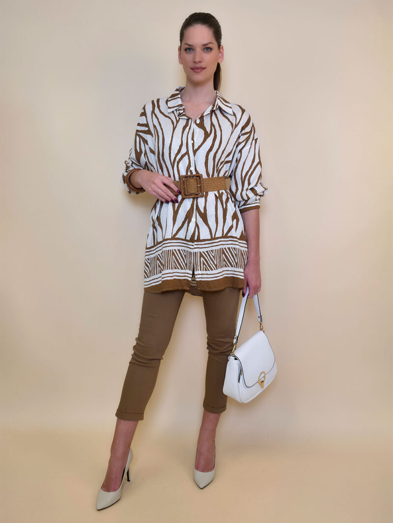 Košulja 54 Lafayette - rayon brazde - brown