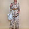 Hlače 45 Logan - rayon brazde - brown