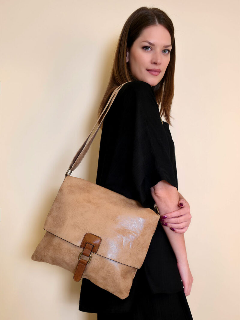 Torba 14 - preklop smeđa kopča - camel