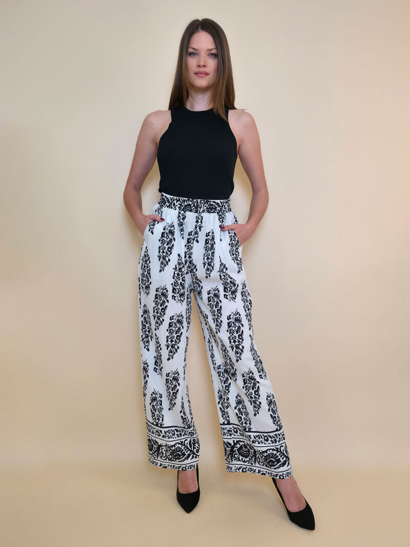Hlače 45 Logan - rayon brazde - black