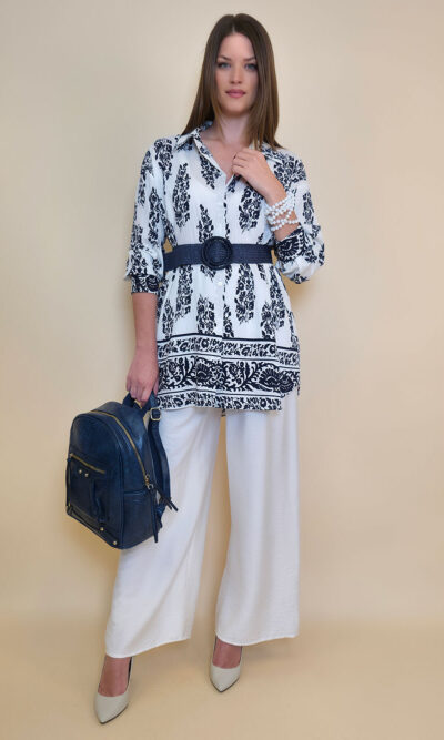 Košulja 54 Lafayette - rayon etno - navy