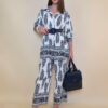 Hlače 45 Logan - rayon brazde - navy