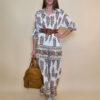 Hlače 45 Logan - rayon brazde - brown