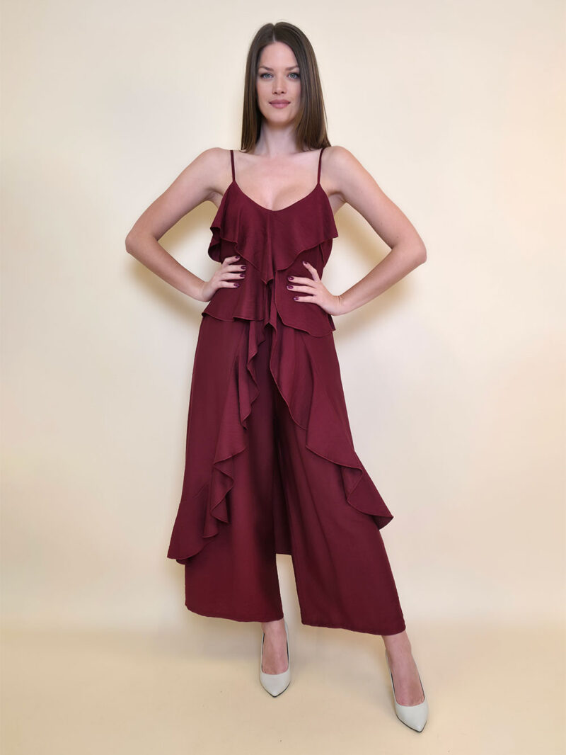 Tunika 40 Florien - viscose UN volani - india red