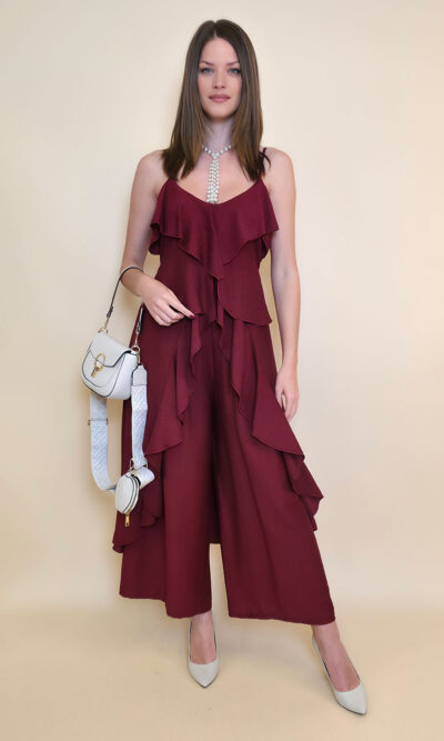 Tunika 40 Florien - viscose UN volani - india red