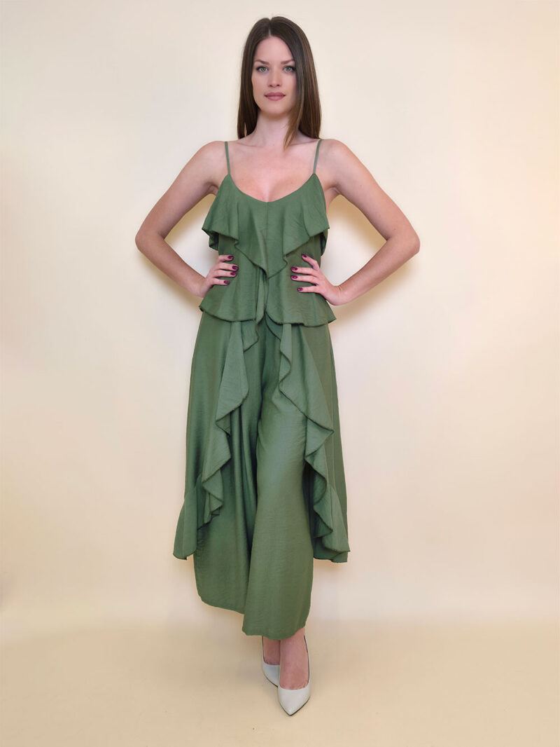 Tunika 40 Florien - viscose UN volani - military