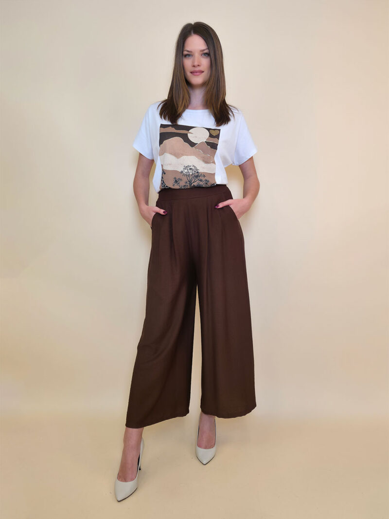Hlače 32 Gillespie - viscose UN - brown