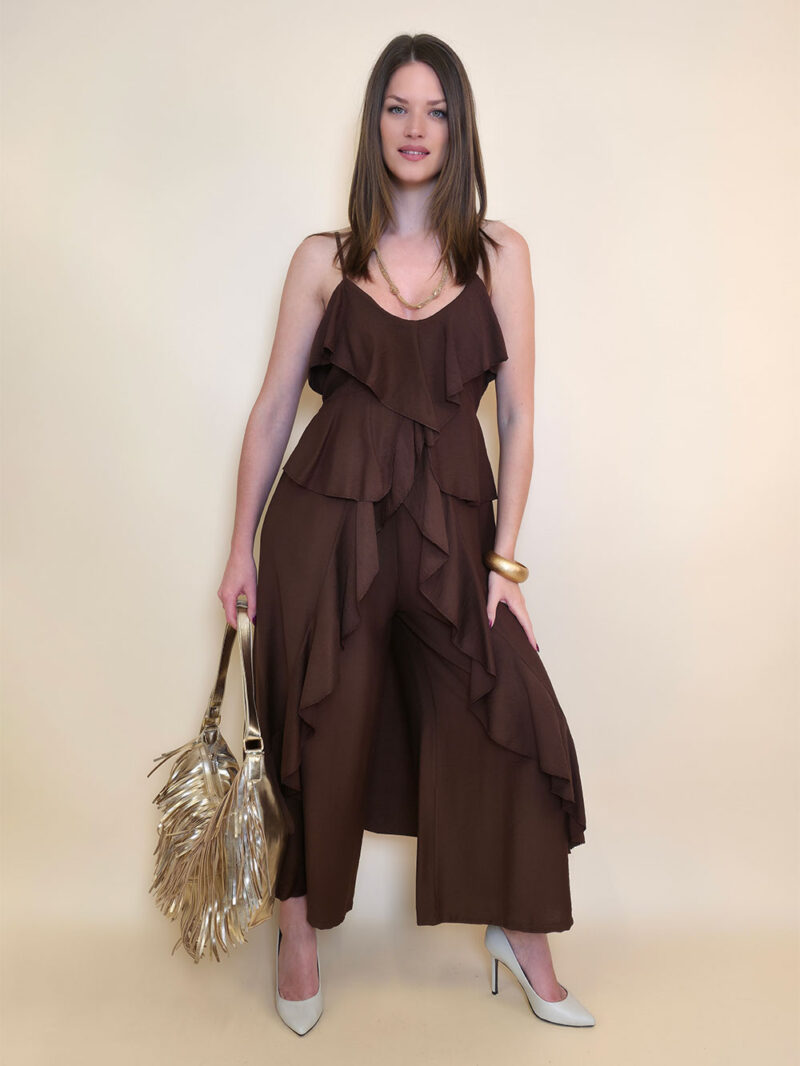 Tunika 40 Florien - viscose UN volani - brown